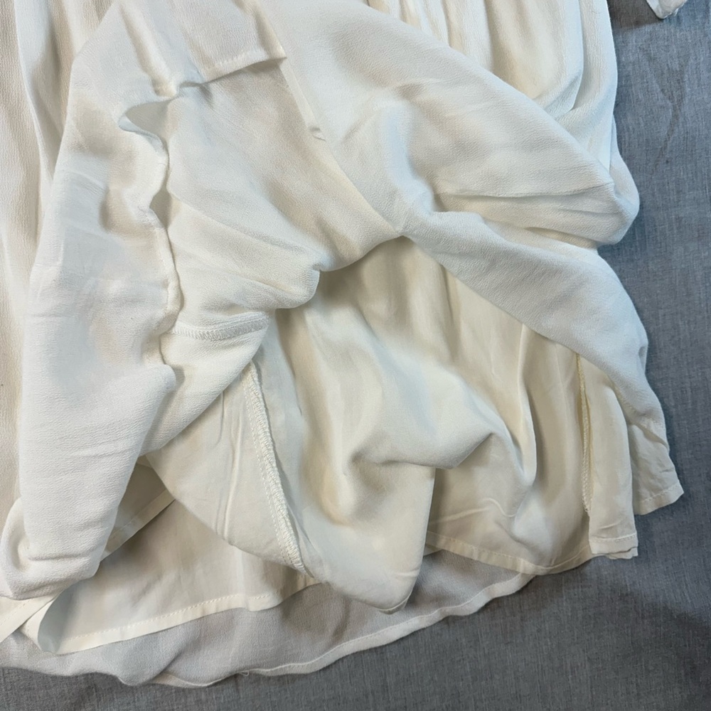 Lulus White Girlhoodcore with Geometric Embroidery NWT! Sz XL flowy low cut - Picture 10 of 10
